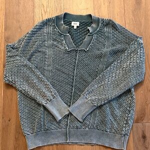 BKE Textured Green Crewneck Sweater